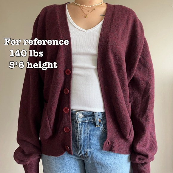 Burgundy Wool Cardigan - Picture 3 of 7